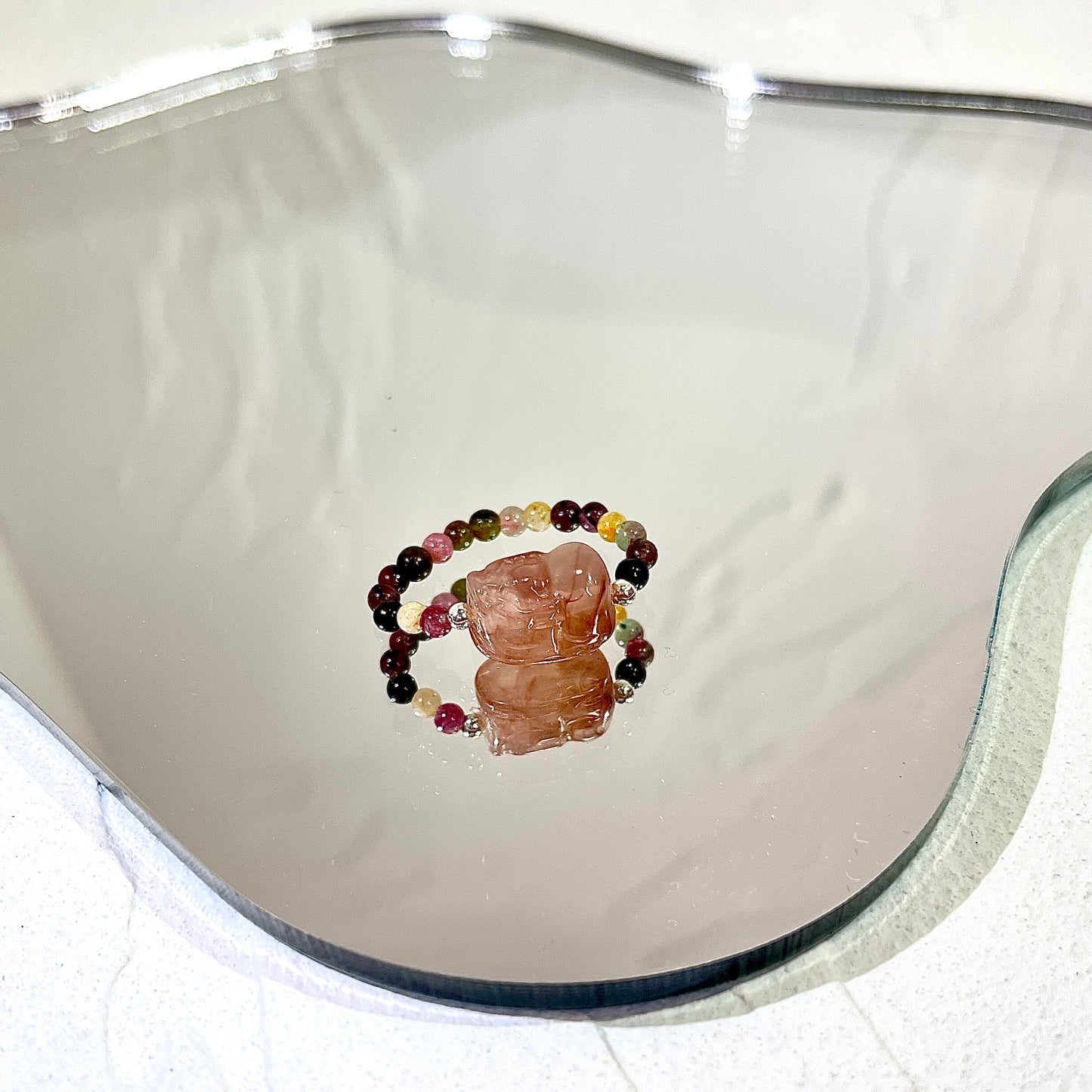 Pink Tourmaline Pixiu Bead Ring: A Symbol of Prosperity & Protection