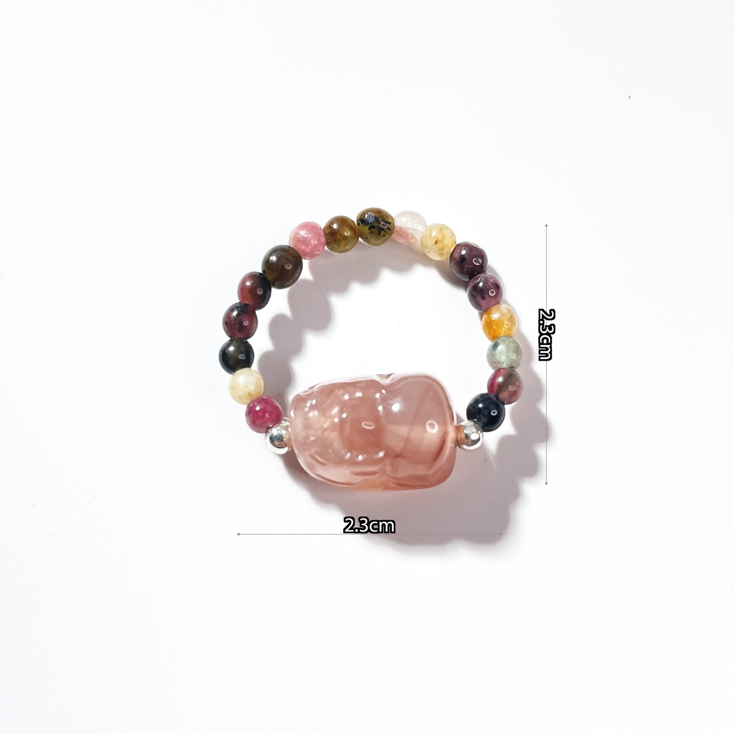 Pink Tourmaline Pixiu Bead Ring: A Symbol of Prosperity & Protection