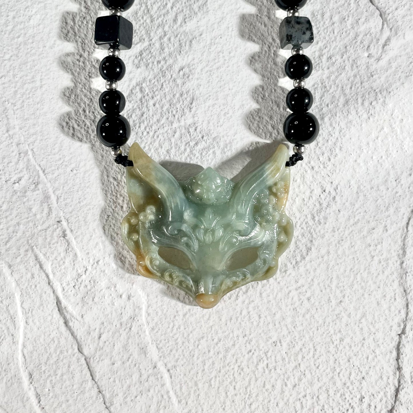 Handcrafted Fox Mask in Xiu Jade - One and Only, A Unique Blend of Elegance and Symbolism