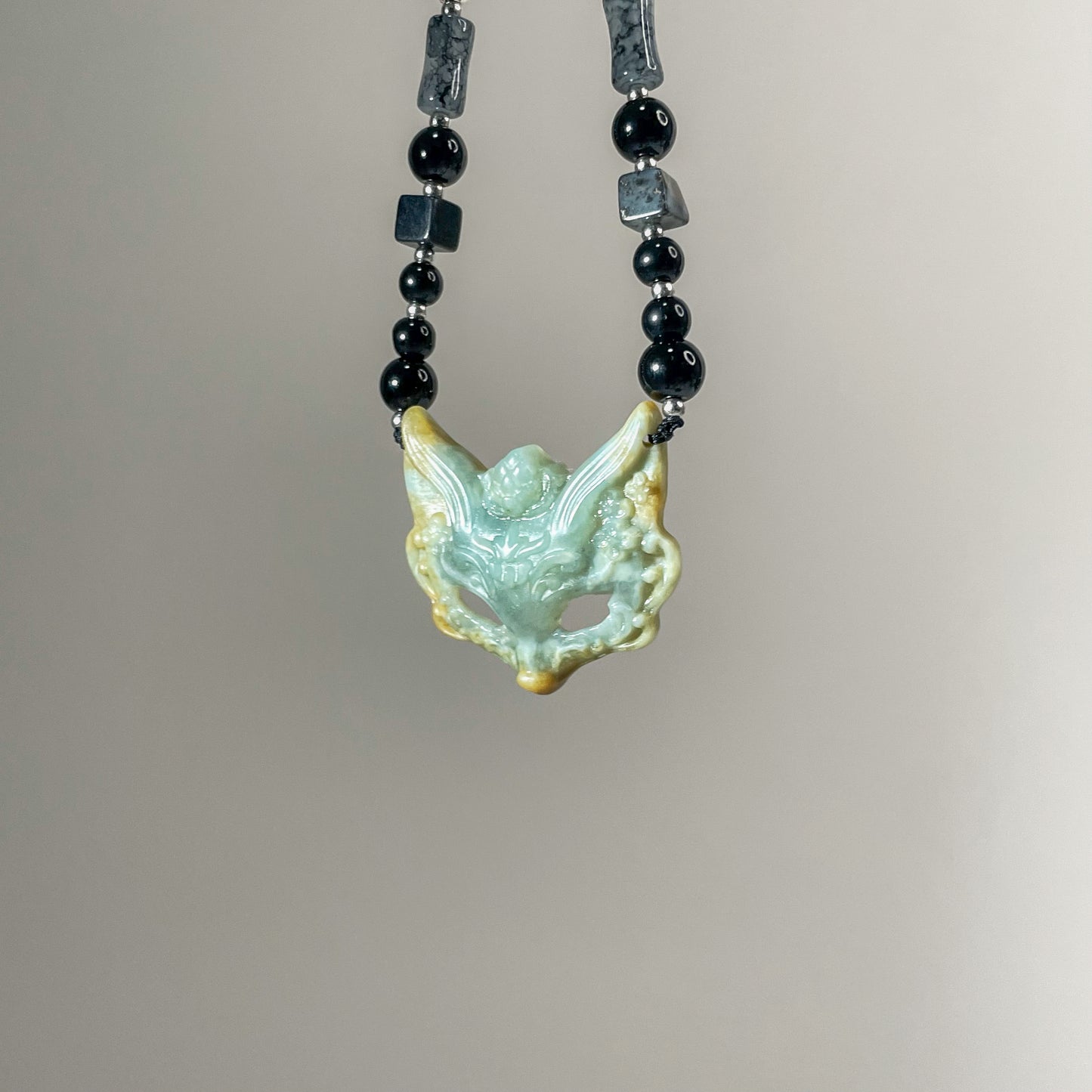 Handcrafted Fox Mask in Xiu Jade - One and Only, A Unique Blend of Elegance and Symbolism