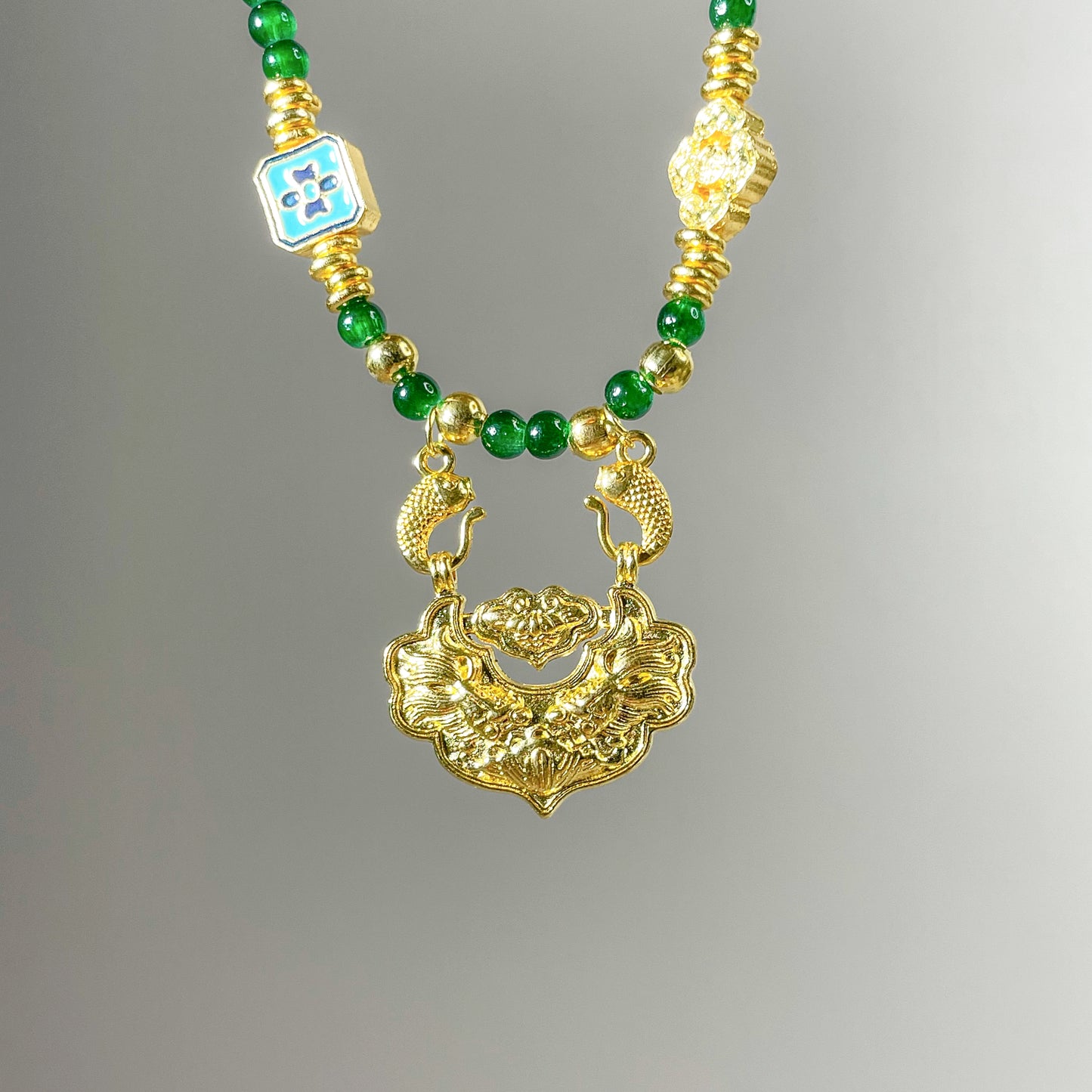 Golden Longevity Lock Necklace