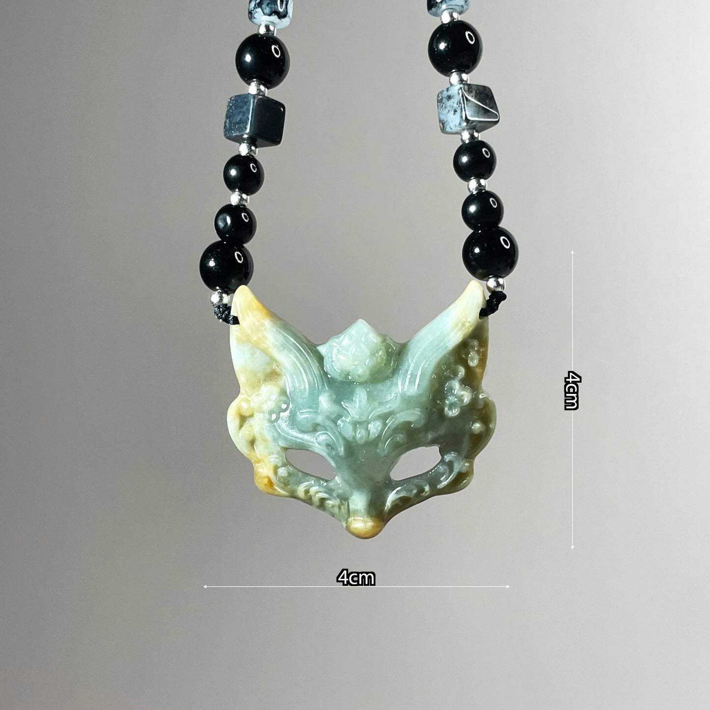 Handcrafted Fox Mask in Xiu Jade - One and Only, A Unique Blend of Elegance and Symbolism