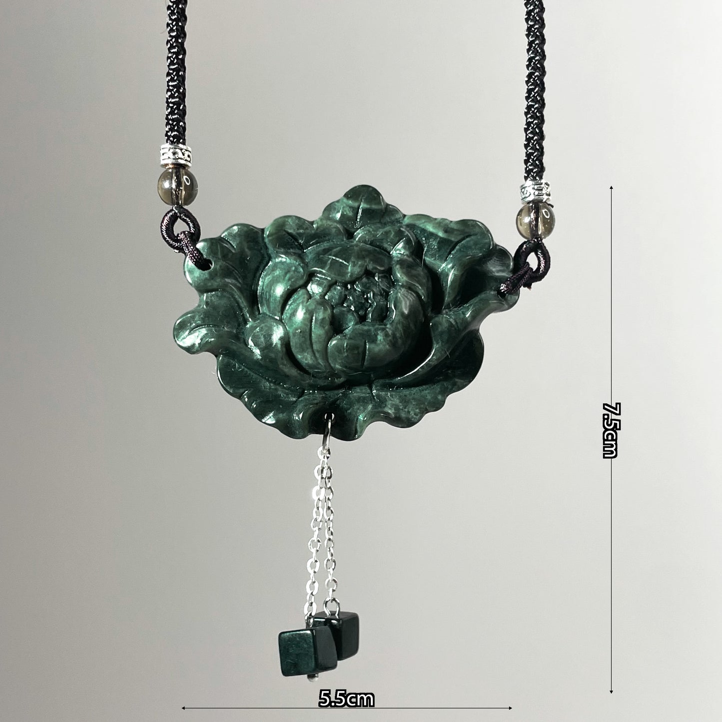 Handcrafted One and Only Peony Xiu Jade Pendant