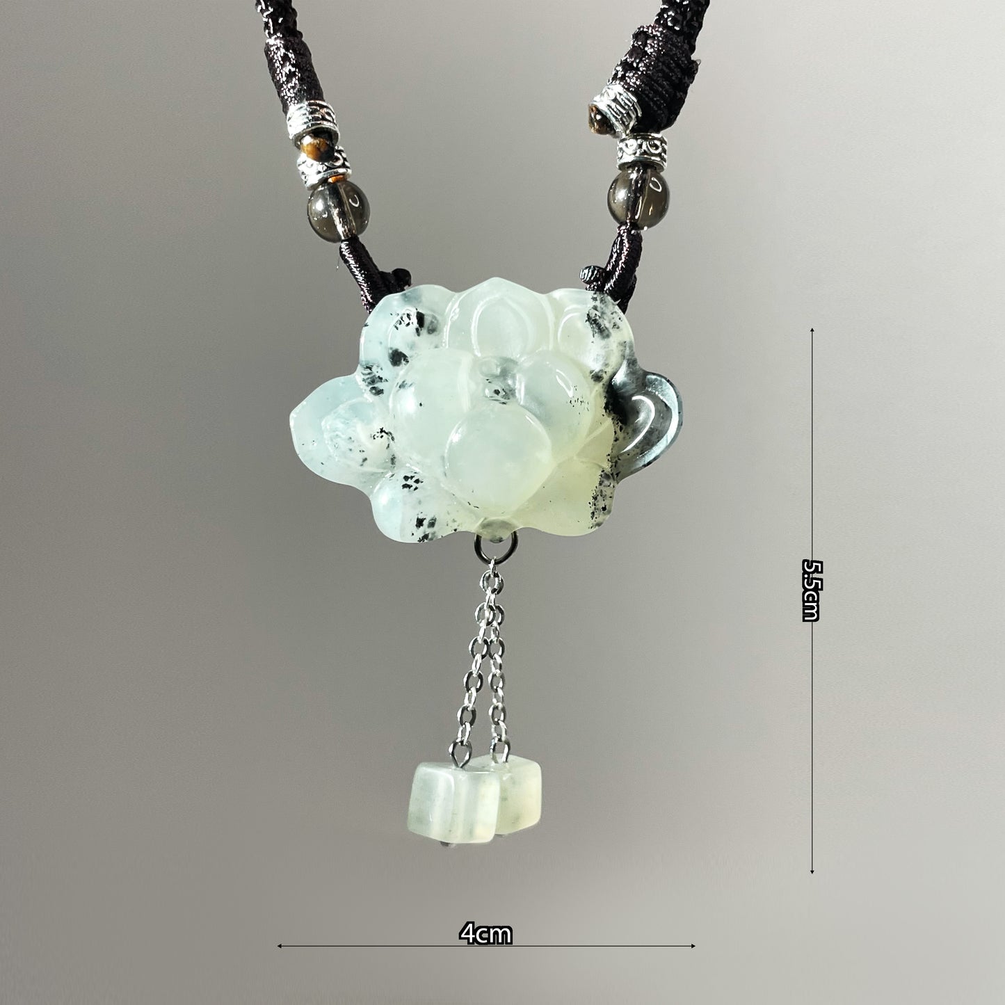 Handcrafted One and Only Peony Xiu Jade Pendant