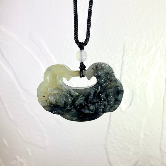 Handcrafted One And Only Xiu Jade Peaceful Longevity Flower Lock