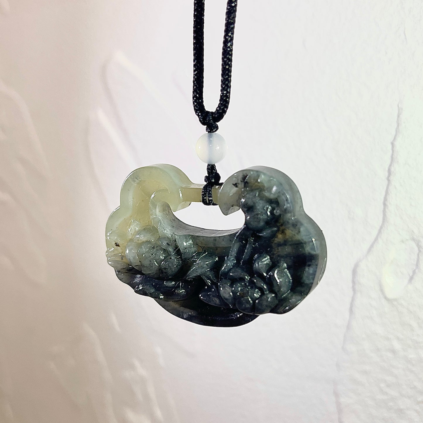 Handcrafted One And Only Xiu Jade Peaceful Longevity Flower Lock