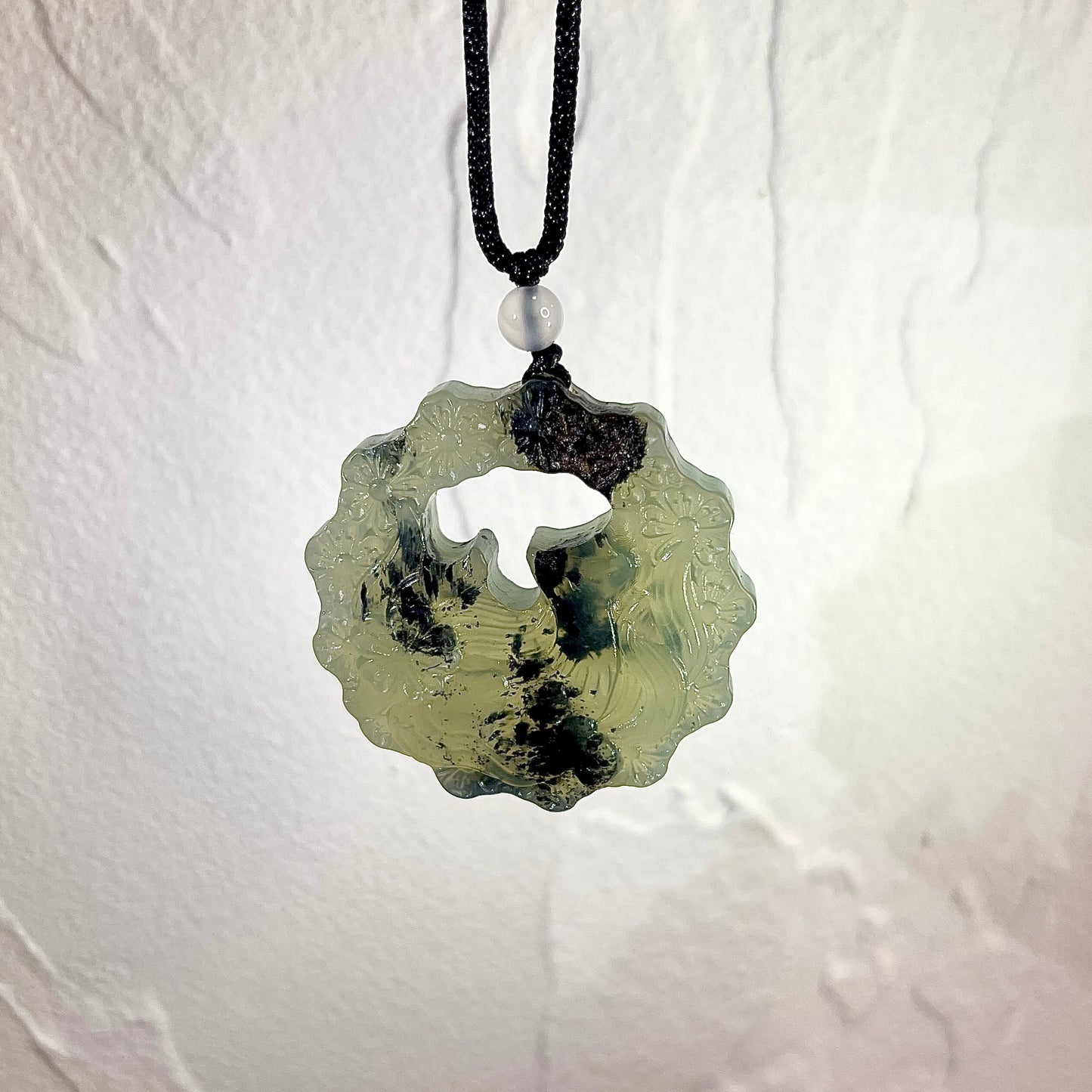 Handcrafted One And Only Natural Xiu Jade Nine-Tailed Fox Pendant