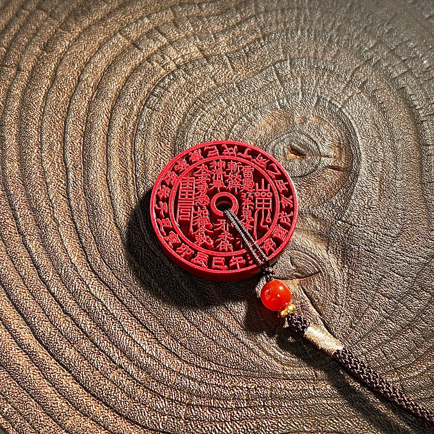 Handcrafted Vermilion Sand Ghost Money Pendant – A Must-Have for Your Birth Year, Essential for Fending Off Tai Sui